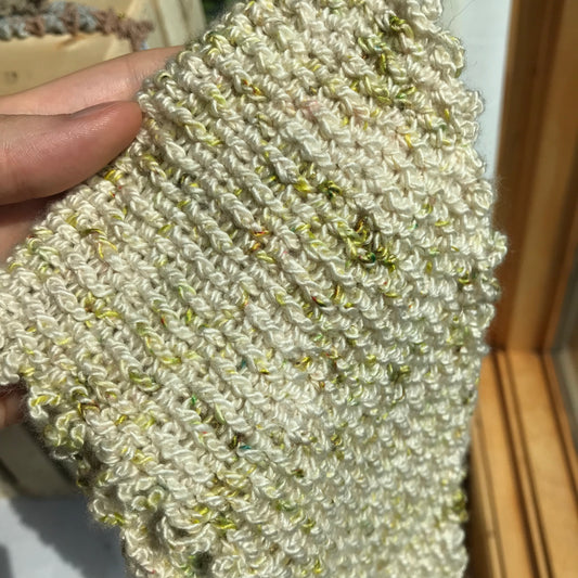 Green Basketweave Mini Scarf