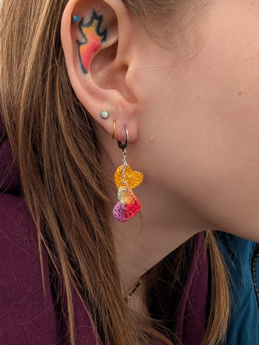 Two Hearts Earrings