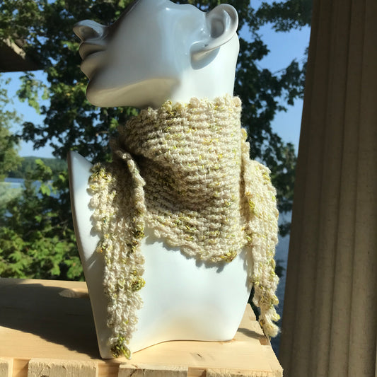 Green Basketweave Mini Scarf